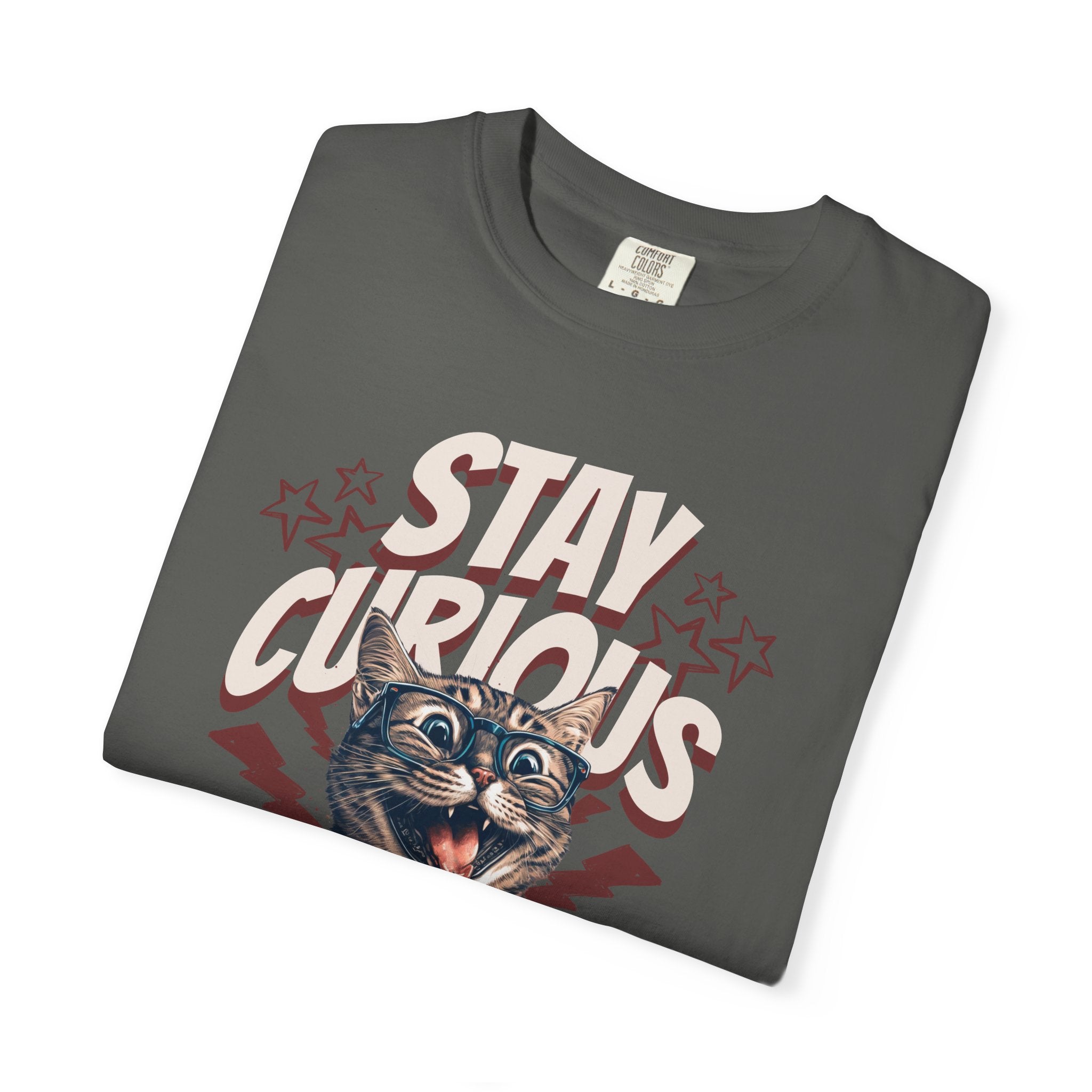 Stay Curious Cat T-Shirt — Vintage Retro Cat Graphic Tee