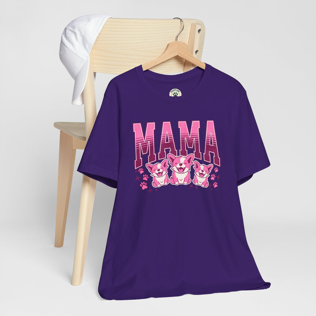 Mama Tee — Pink Corgi Mom Graphic T-Shirt