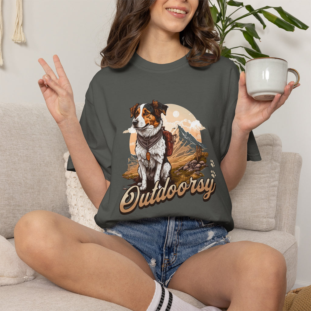 Outdoory Dog T-Shirt — Adventure Mountain Pup Graphic Tee