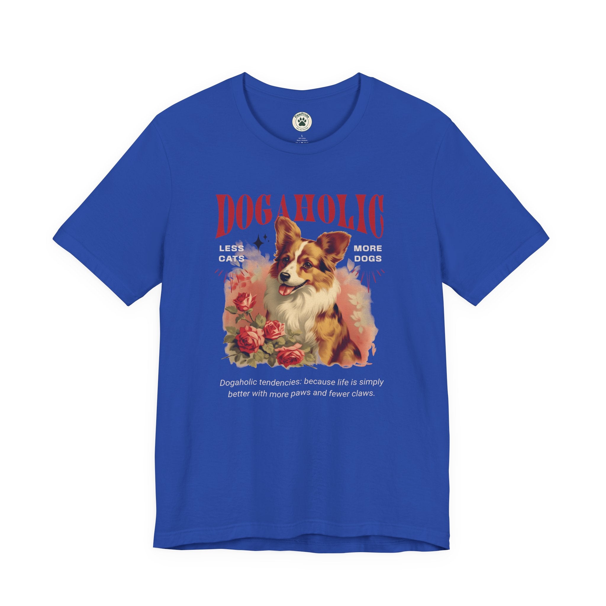 Dogaholic Graphic Tee — Vintage Floral Dog Lover T-Shirt