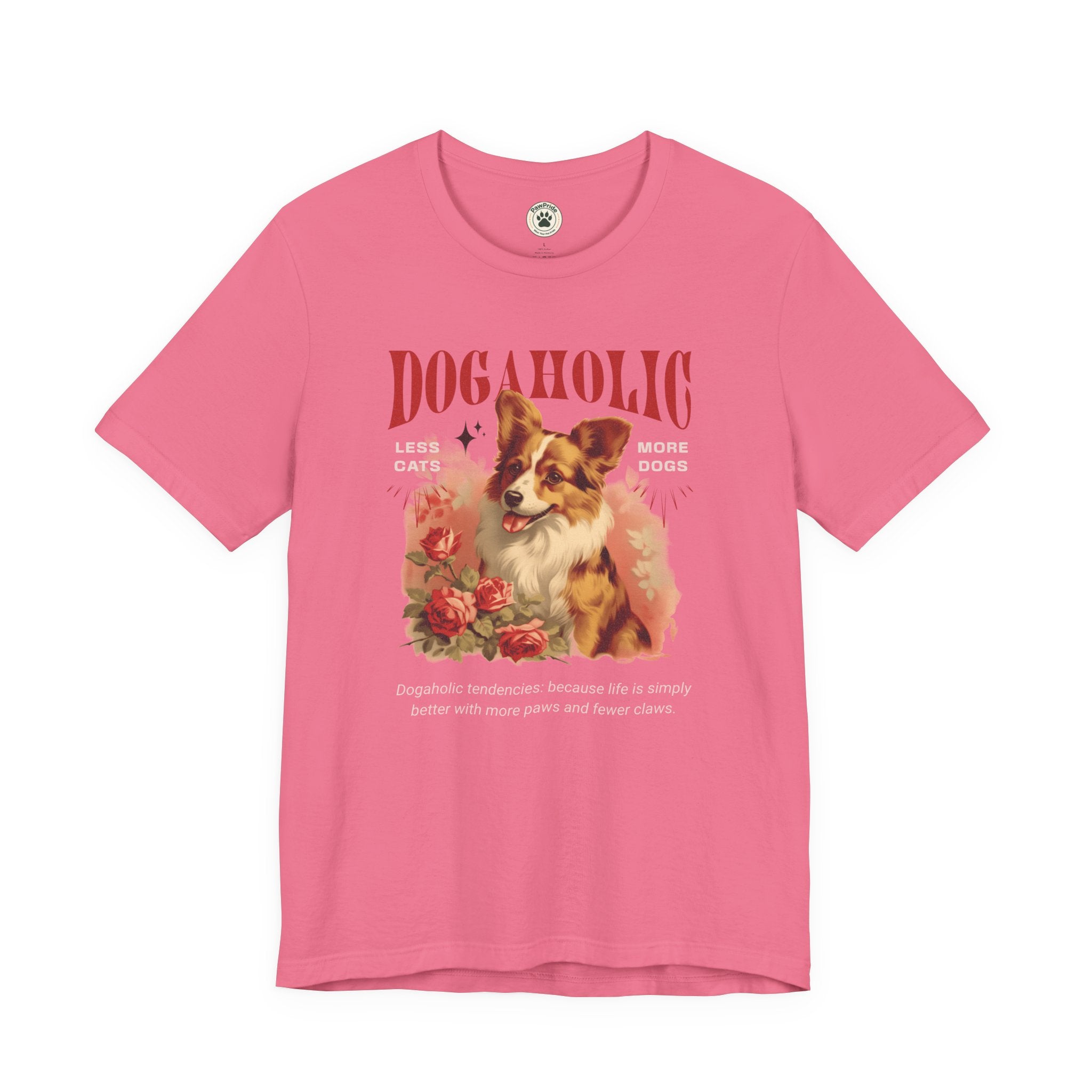 Dogaholic Graphic Tee — Vintage Floral Dog Lover T-Shirt