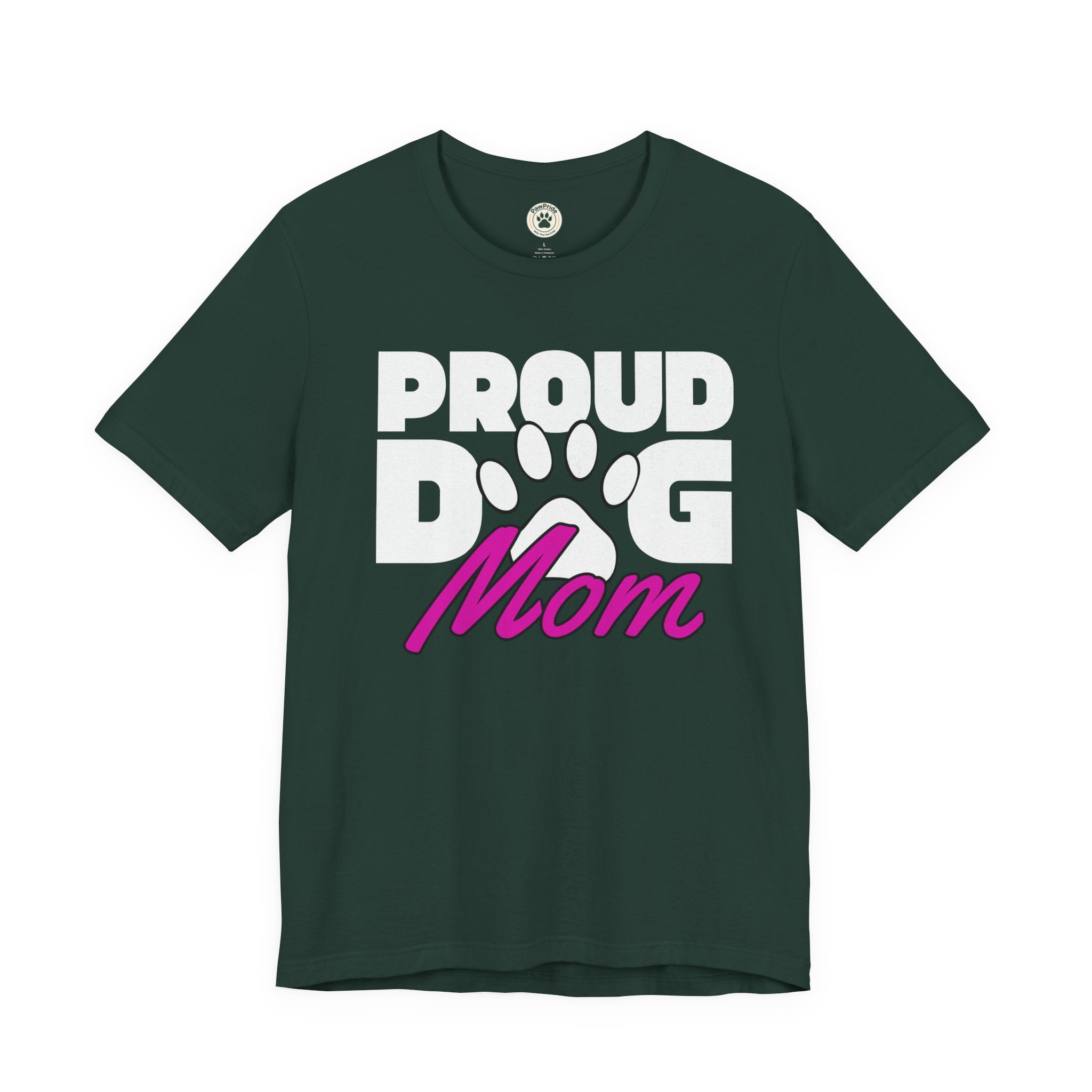 Proud Dog Mom T-Shirt – Paw Print Graphic Tee for Dog Lovers